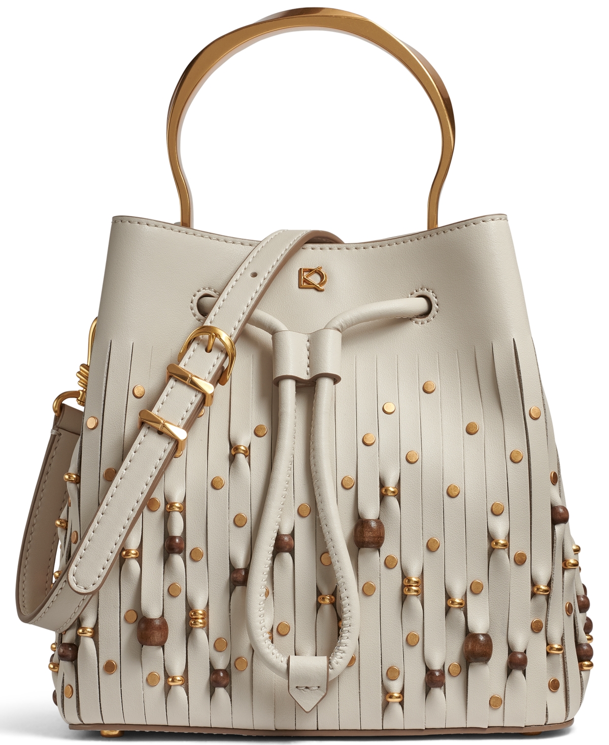 Donna Karan Lawrence Beaded Laser-cut Mini Bucket Bag
