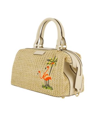 Flamingo Embroidery Satchel
