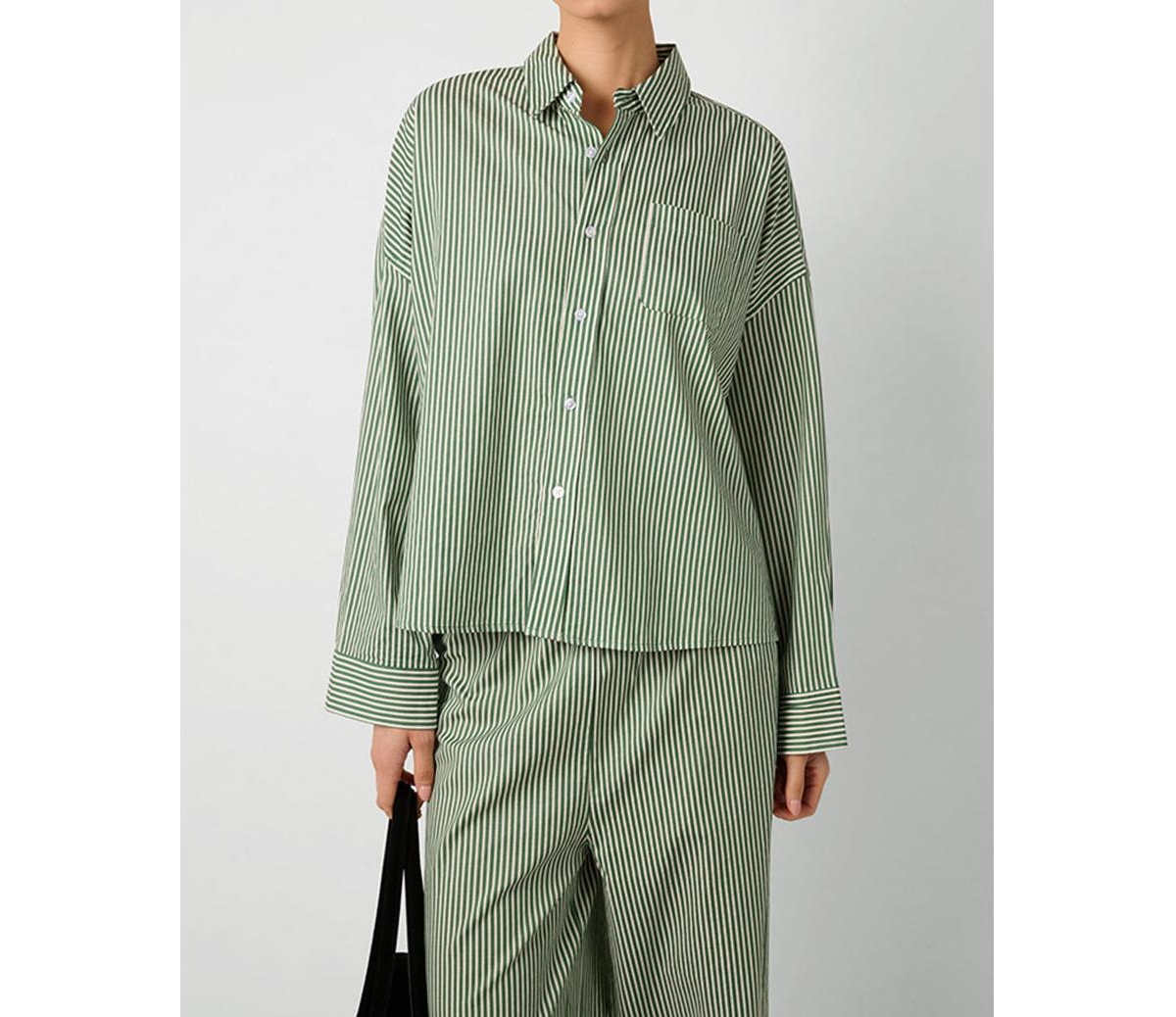 Women's Button Front Shirt - Fern multi