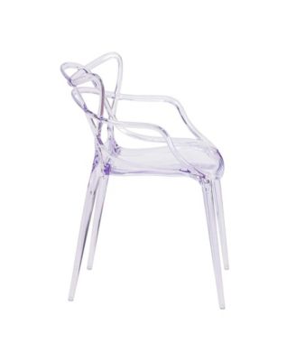 Acrylic Dining Arm Chair with Open Back for Modern Table Seating