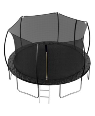 Streamdale 14FT Trampoline (Double-side color pad), Trampoline for Kids and Adults with Enclosure Net and Ladder,Curved fence pole