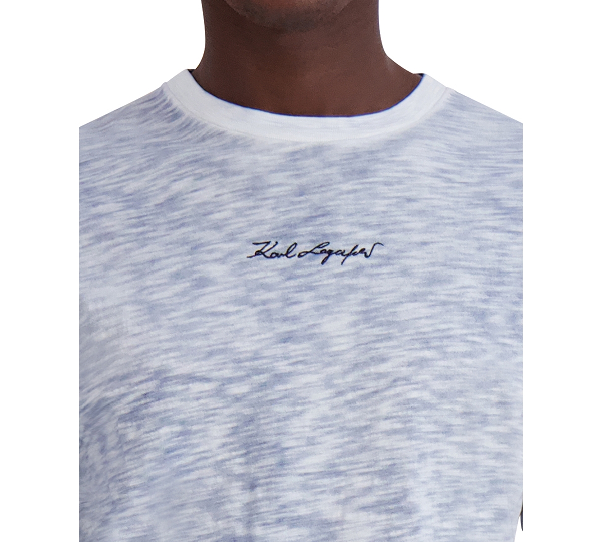 Karl Lagerfeld Men's Chest Signature Slub T-shirt In Gray