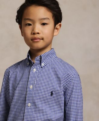Big Boys Gingham Cotton Poplin Shirt