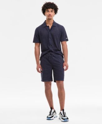 KARL LAGERFELD PARIS - Men's Regular-Fit Open-Weave Jacquard 8-1/2" Shorts