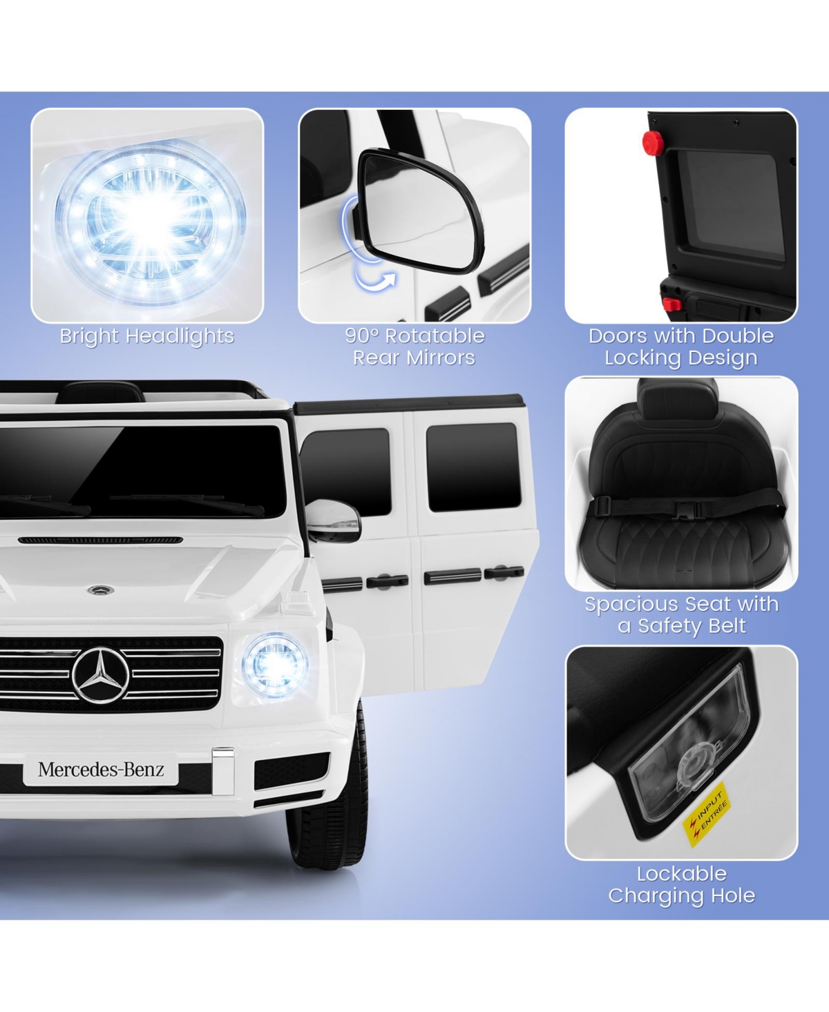 12V Battery Powered Licensed Mercedes-Benz G500 Kids Ride-on Car