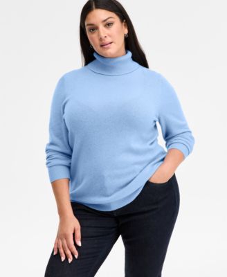 Plus Size 100% Cashmere Turtleneck Sweater, Macy's Exclusive
