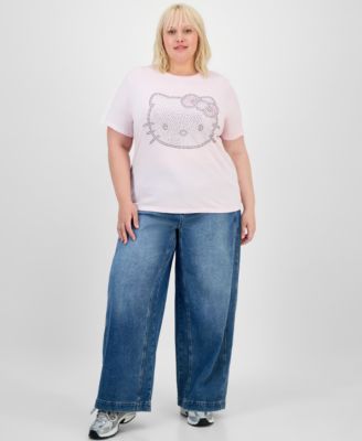 Trendy Plus Rhinestone Hello Kitty Tee