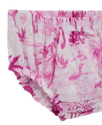 Baby Girls 2-Piece Puff Sleeve Printed Dress and Coordinating Bloomer Set