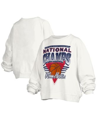 Pressbox - Women's White UConn Huskies 2025 NCAA Women's Basketball National s Trilogy Basketball Janice Oversized Fleece Pullover Sweatshirt