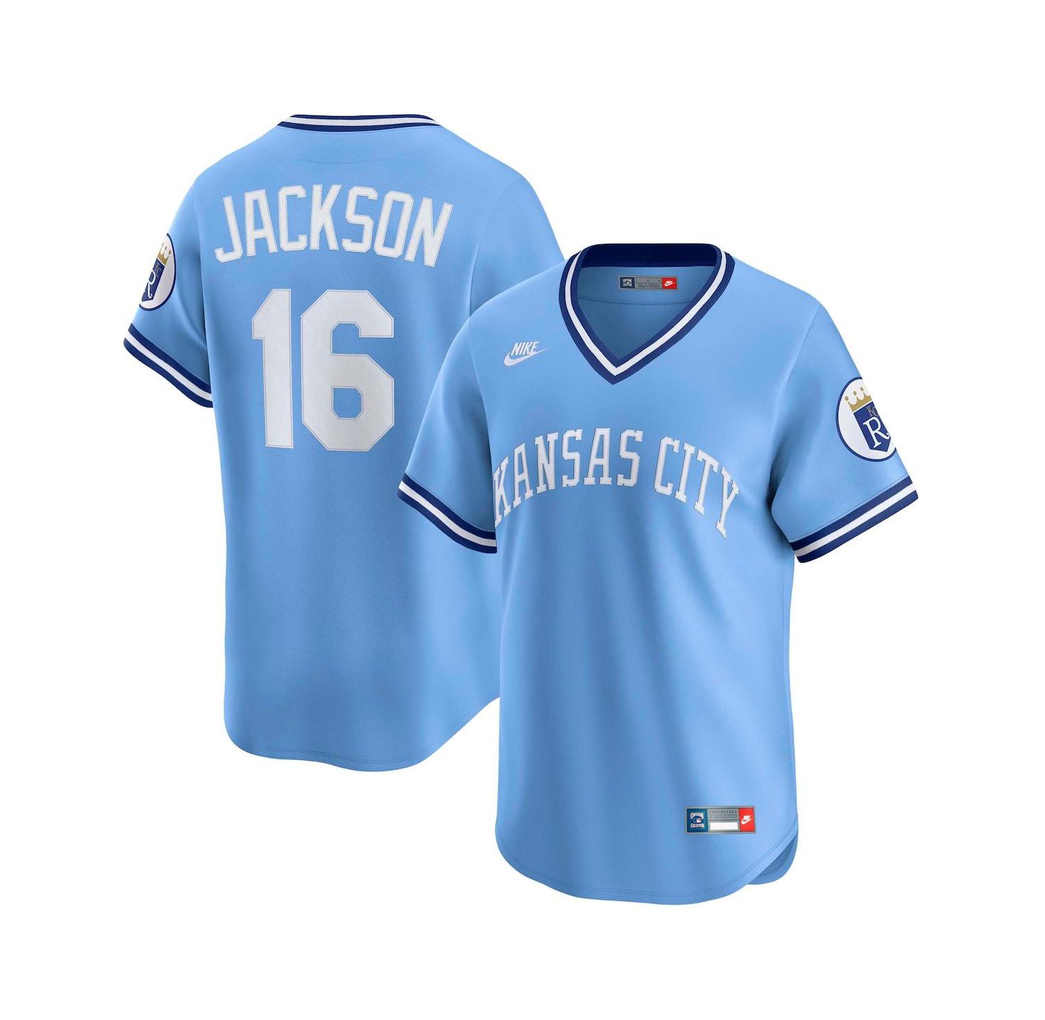 Men's Bo Jackson Light Blue Kansas City Royals Throwback Cooperstown Collection Limited Jersey