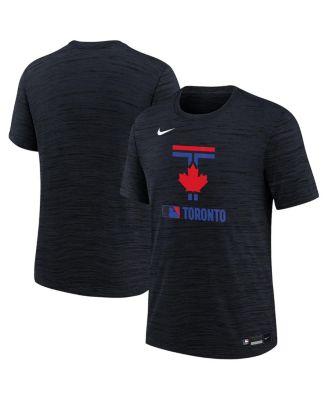 Nike - Big Boys and Girls Navy Toronto Blue Jays Authentic Collection City Connect Velocity Performance T-Shirt