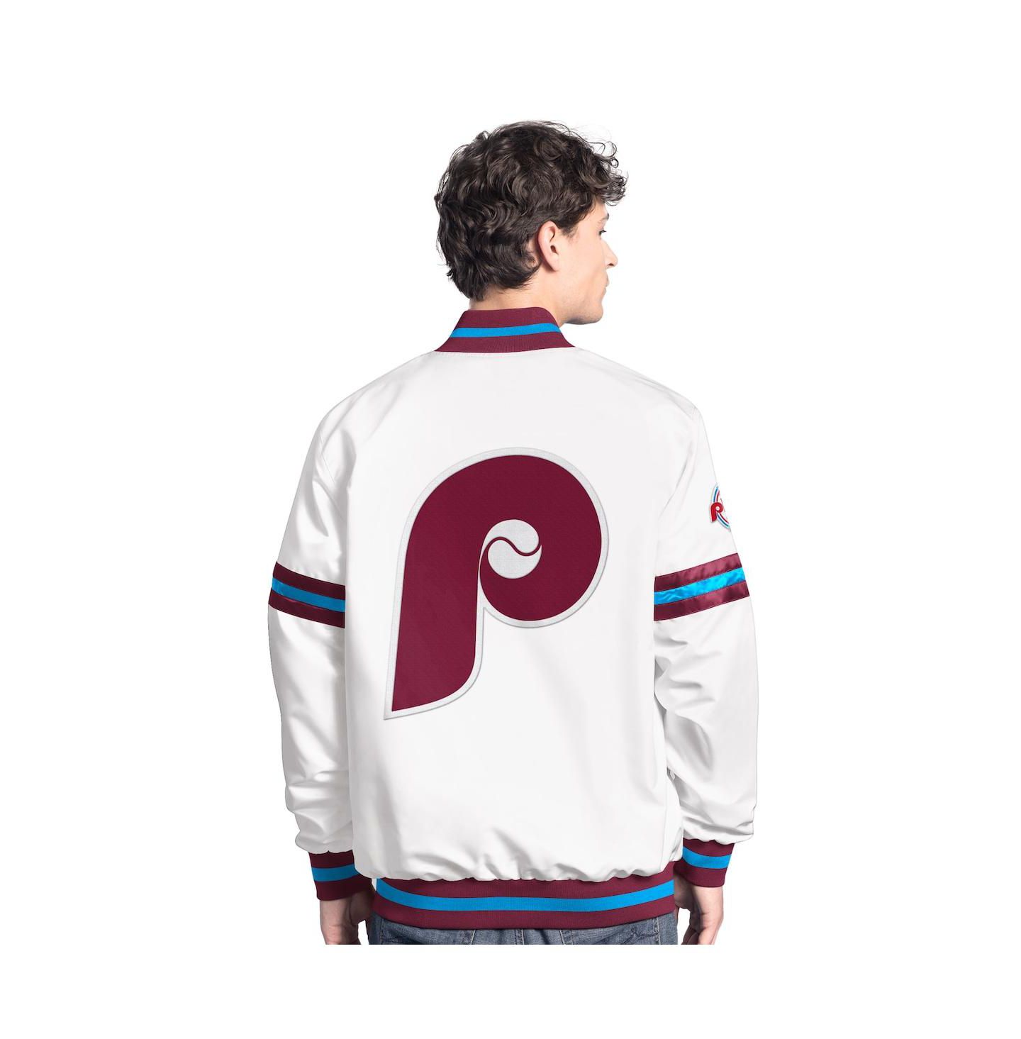 Мужская куртка Starter White Philadelphia Phillies Cooperstown Scout Full-Snap Varsity — фото 2