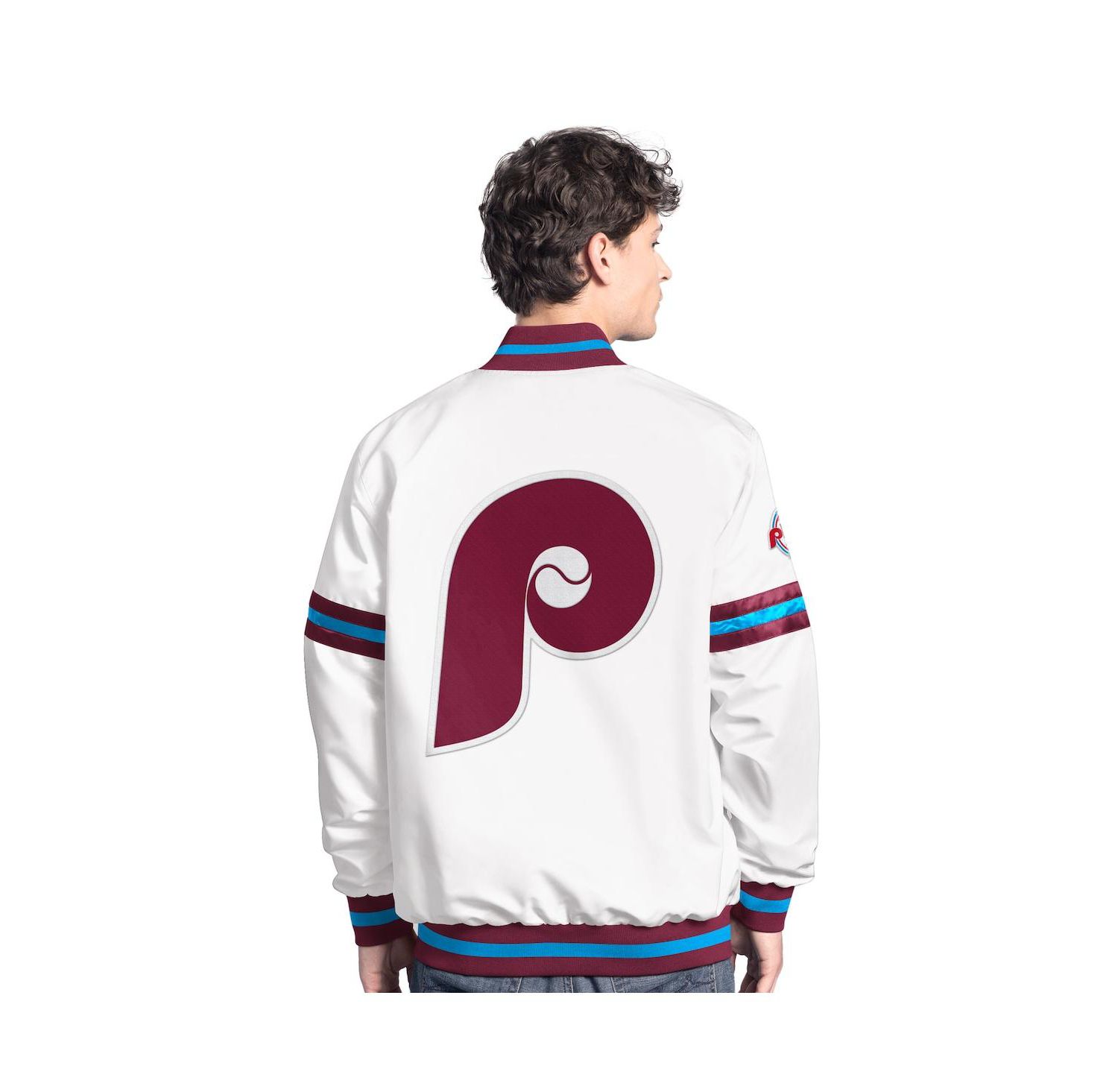 Men's White Philadelphia Phillies Cooperstown Scout Full-Snap Varsity Jacket