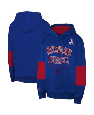 Mitchell & Ness - Big Boys and Girls Navy New England Patriots Retro Fleece Pullover Hoodie