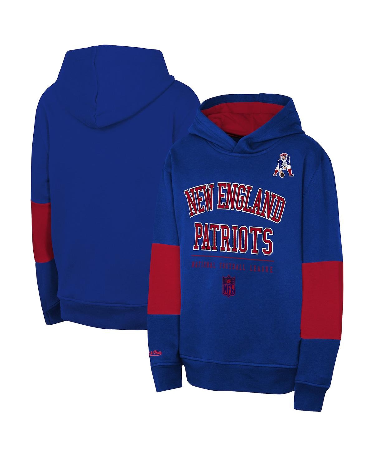 Mitchell & Ness Kids' Big Boys And Girls Navy New England Patriots Retro Fleece Pullover Hoodie
