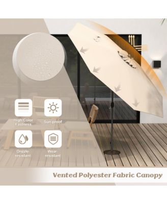 300 CM Patio Umbrella Heavy Duty Market Umbrella w/ Tilt Mechanism Crank Handle