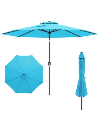 300 CM Patio Umbrella Heavy Duty Market Umbrella w/ Tilt Mechanism Crank Handle