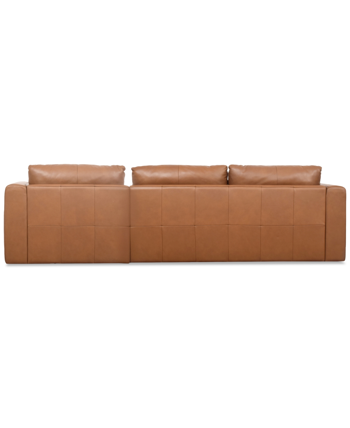Macy's Touville 2-pc. Leather Sectional With Chaise, Exclusively At  In Brown