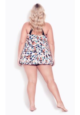 Women's Hi Back Print Swim Dress