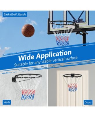 18 Inch Basketball Rim Goal Replacement with All Weather Net and Mounting Hardware-Black