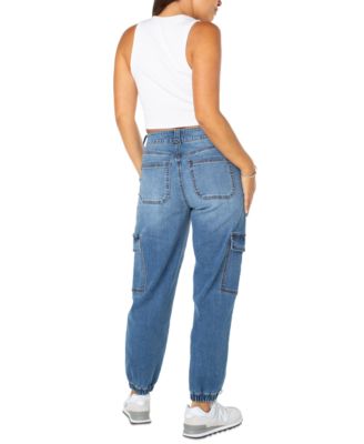 Juniors' High Rise Cargo Jogger Jeans