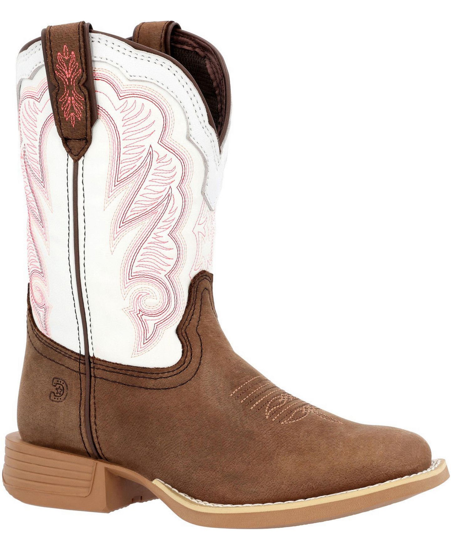 Детские ботинки Durango Lil' Rebel Pro Trail Brown and White Western Boot, цвет: Коричневый / Белый — фото 1