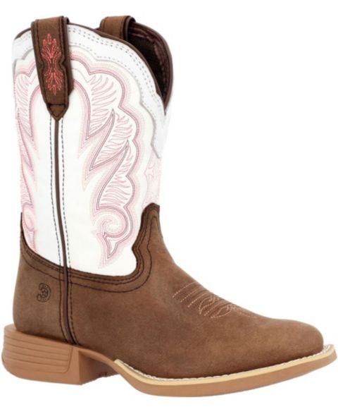 Детские ботинки Durango Lil' Rebel Pro Trail Brown and White Western Boot, цвет: Коричневый / Белый