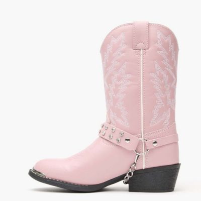 Kids Lil' Pink Rhinestone Western Boot