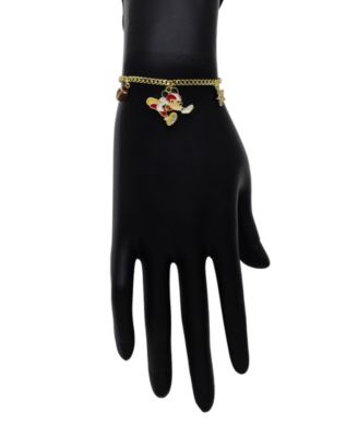 Cubic Zirconcia Mickey Mouse Football Charm Bolo Bracelet