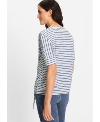 Women's Paisley Denim and Stripe T-Shirt