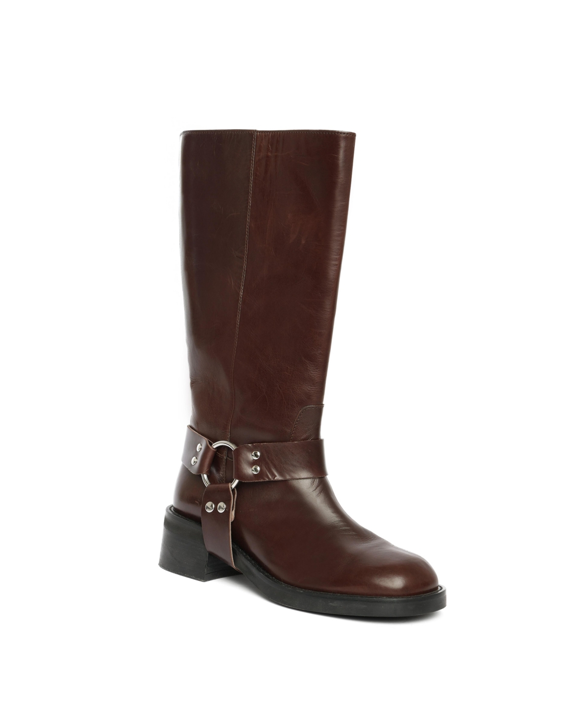 Lucca Knee-High Biker Boot - Black