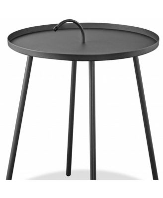 Contemporary Round Accent Table in Stainless Steel