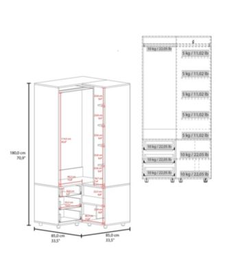 Granger 1-Door 3-Drawer 7-Shelf 10-Leg Wood Armoire