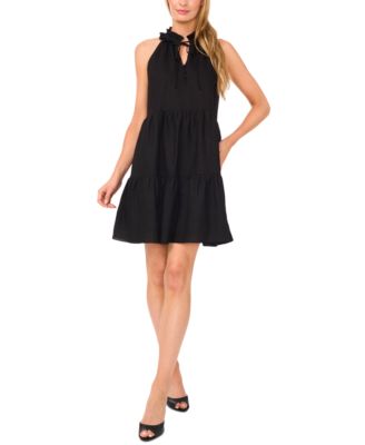 CeCe - Women's Ruffle-Neck Sleeveless Tiered Sun Dress