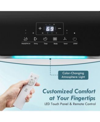 8000 BTU Portable Air Conditioner with Remote Control and LED Digital Display