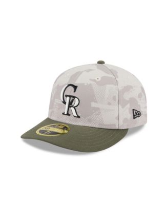 Men's Light Beige/Olive Colorado Rockies 2025 Armed Forces Day Low Profile 59FIFTY Fitted Hat