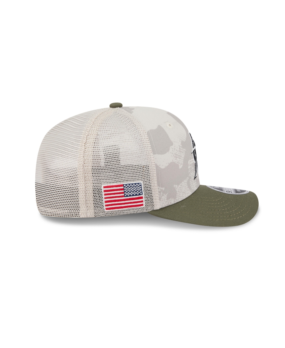 NEW ERA MEN'S LIGHT BEIGE/OLIVE MIAMI MARLINS 2025 ARMED FORCES DAY 9SEVENTY ADJUSTABLE HAT 