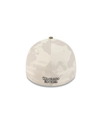 Men's Light Beige/Olive Colorado Rockies 2025 Armed Forces Day 39THIRTY Flex Hat