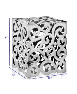 17" Silver Aluminum Square End Table