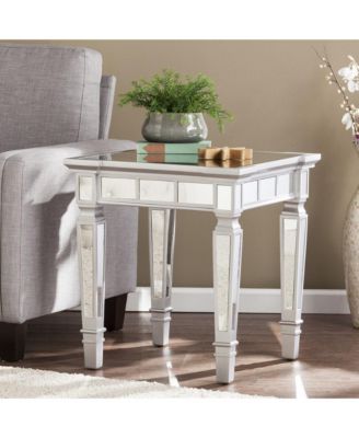 Glass Square End Table for Living Room or Bedroom Accent