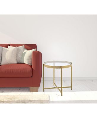 Contemporary Round Accent Table in Powder-Coated Metal