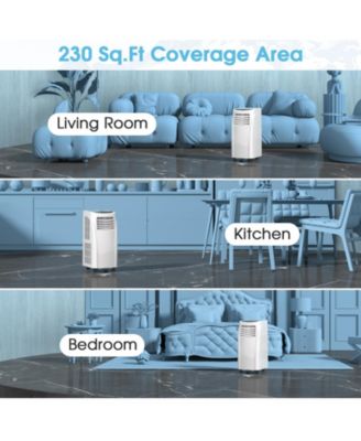 8000 BTU Portable Air Conditioner with Sleep Mode and Dehumidifier Function