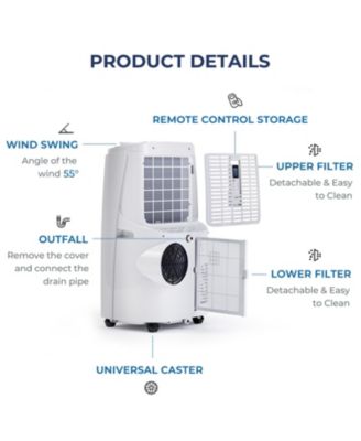 12000 BTU 3-in-1 Portable Air Conditioner with Remote Control