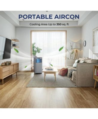 10,000 BTU 4-in-1 Portable Air Conditioner with Fan, Dehumidifier & Sleep Mode for Rooms up to 350 Sq Ft