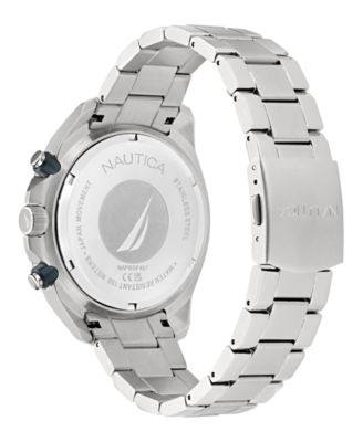 Men's Chronograph Silver-Tone Stainless Steel Watch, 46mm