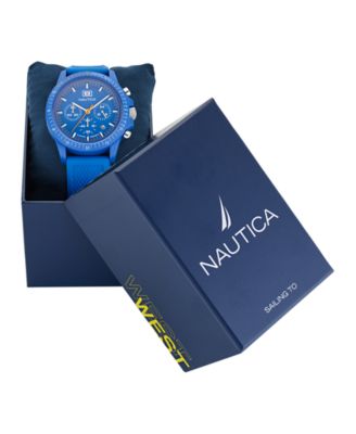 Men's Multifunction or Date Blue Polyurethane Watch, 43mm