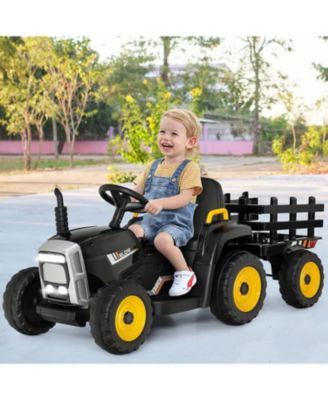 12V Ride on Tractor with 3-Gear-Shift Ground Loader for Kids 3+ Years Old