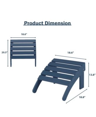 Outdoor Adirondack Ottoman, HDPE Adirondack Chair Ottoman, Outdoor Patio Weather Resistant  for Patio, Porch, Backyard, Garden, Lawn, Deck