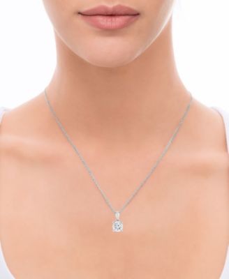 Diamond Solitaire 18" Pendant Necklace (3/4 ct. t.w.) in 14k White Gold