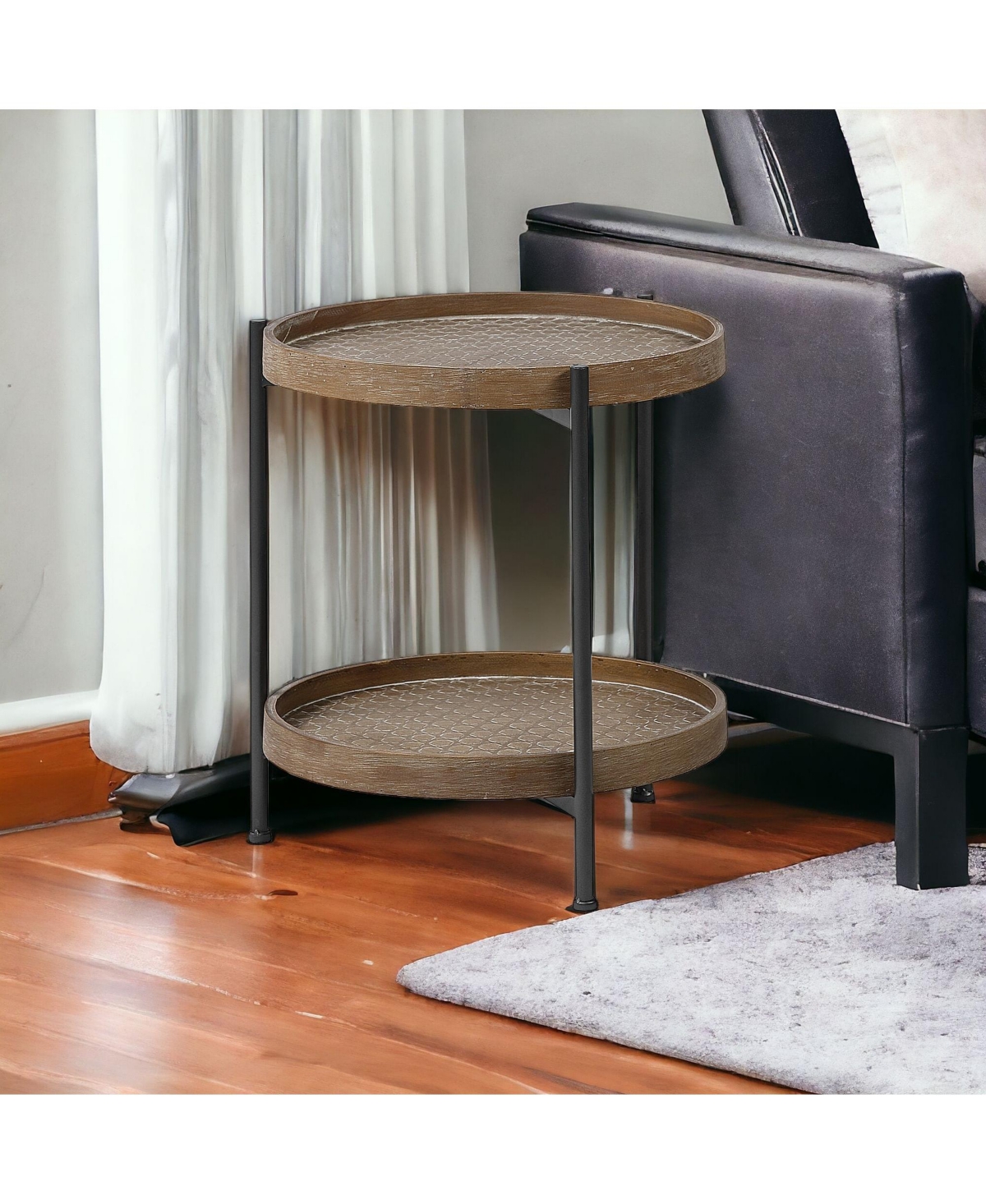 Handcrafted Solid Wood Round End Table – Rustic Charm & Durability